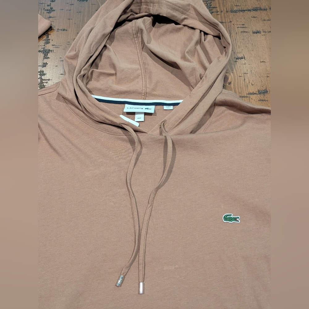NWT- Lacoste 4XLT Khaki Hoodie Shirt - Picture 4 of 13